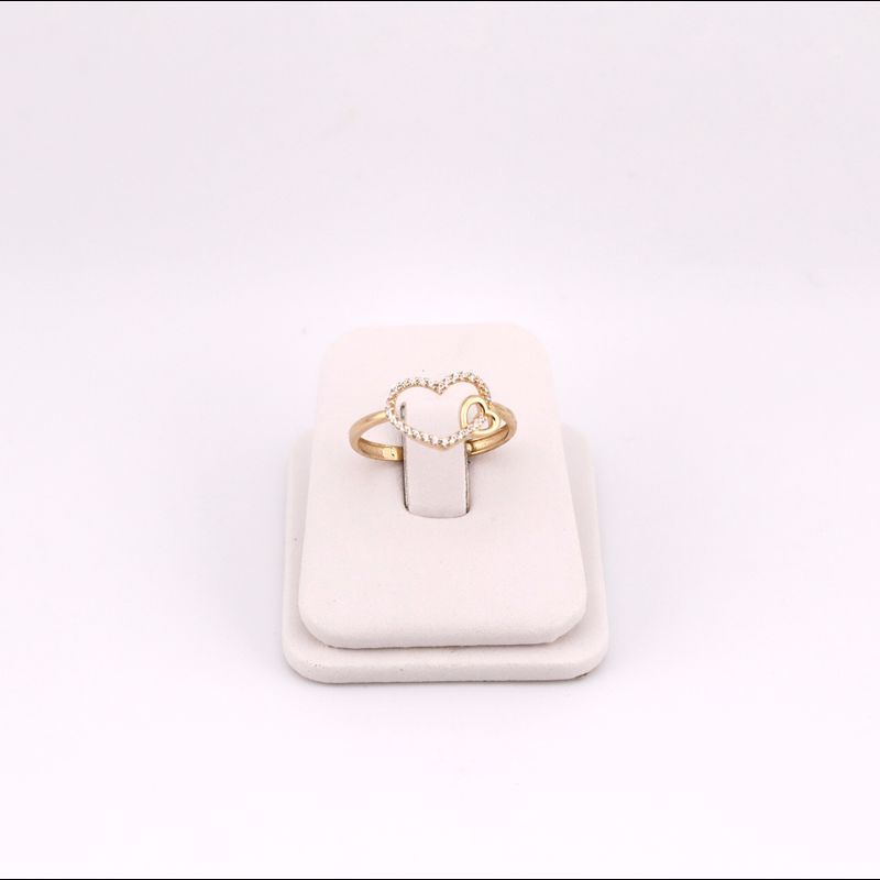 Anillo Doble Corazon C/p 14k 1.6g #8